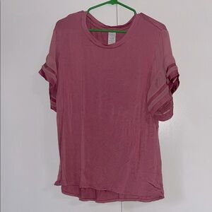 🍯 XL Time and Tru Pink Top with mesh ruffle sleeve detail (1-14)